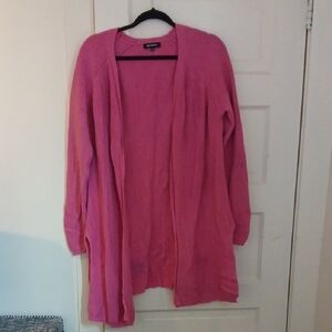 525 America Bold Pink Open-Front Cardigan